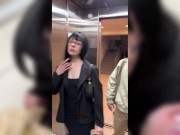 hot date sucks my cock in an elevator