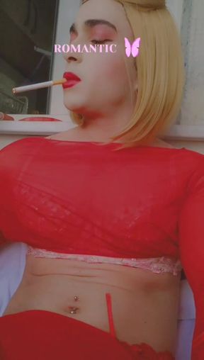passive Banu pink smoking fetish