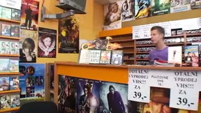German Granny Sucks Younger Stud in Shop