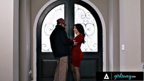 GIRLSWAY - Valentina Nappi & Katrina Colt Go From Secret Makeout To STRAP-ON While Hubby Is Away