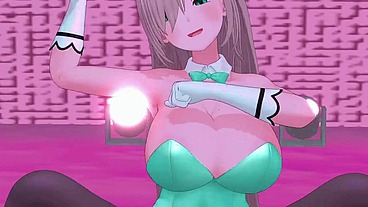 Ichinose Asuna Cowgirl Sex Dance Hentai Blue Archive Bunnygirl Bigboobs Creampie MMD 3D Clear Blue Clothes