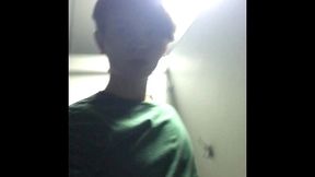 risky! jerking off in a public toilet (23cm) / teen boy / cute boy / hidden