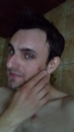 Welcome to my world show your body and penis in the bathroom