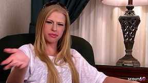 Skinny Ginger blonde Teen Avril Hall Pickup for first Casting Fuck and Facial