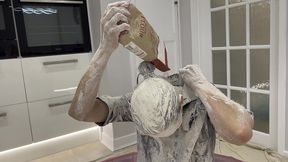 flour and water – the worst possible sticky horrific mess! (wam, wet and messy)