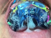 Cumming on my twinblock full of elastics and put it on my mouth