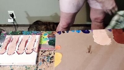 Dong Ross dick painting session: "Sky High"