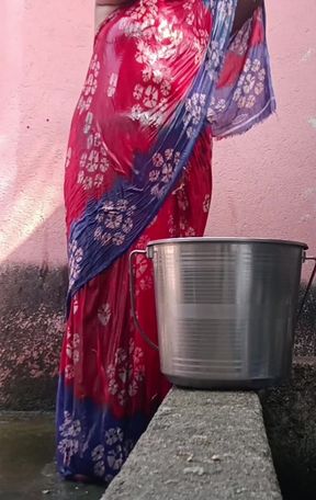 First Time Outdoor Shoot of Bathing - Solo