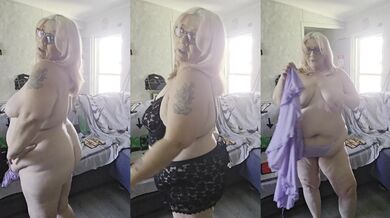 BBW mommy’s hungry need for a tight cock while trying on lingerie