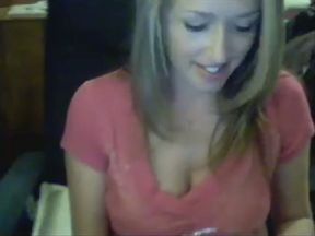 Gorgeous blonde flashes her juicy big tits