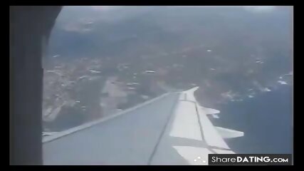 Spanish couple crazy handjob in a plane (amazing)