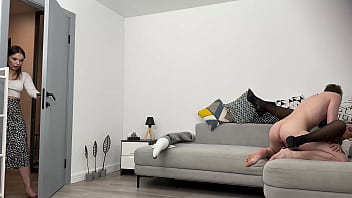 anal threesome with girlfriend and busty Milf