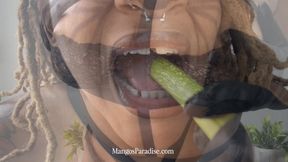 Mrs. Whiskers’ Mindfuck Feast – Chewing ASMR, Food Play, Gooning, Mouth Fetish, Tit Worship (Temptress Mango)