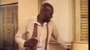 Huge black penis devoured by a hairy black snatch in an intense session of