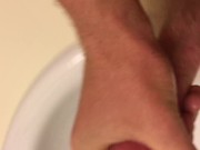 Solo jerking while the wife's away