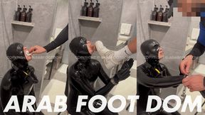 Rubber Slave Intense Throat Training by Arab Master