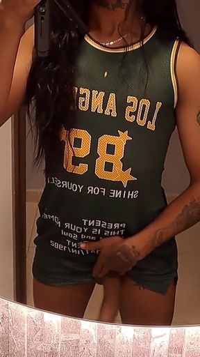 (valeria Toro) I Model My Big Cock Until I Explode a Lot of Milk with the Mirror of My Bathroom Nton De Leche with the Explosion