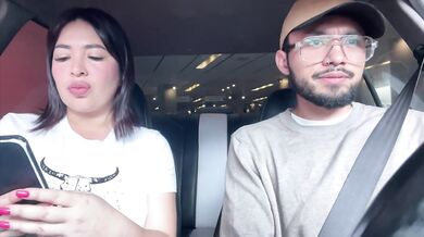 Big tits passenger rides the big dick driver raw