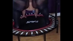 SSBBW on trampoline