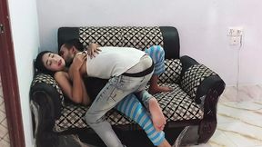 Passionate partners seduce each other then party at home