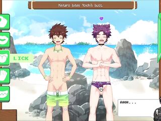 Gameplay - Yoichi banging on the beach - HentaiGameYaoi