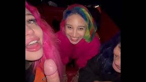 Asian MILF and teen slut surprise guy with double blowjob on boat