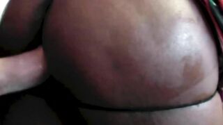 African Amateur Skank Drinks Cum after taking it up the Butt from White Man