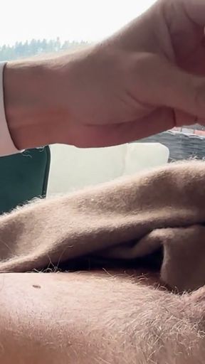 Morning wank, showing off my cock and cumshot to the neighbours, eating cum!   Clip 1