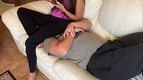 Wife Full Weight Facesitting on Husband