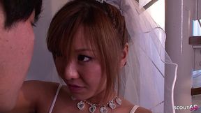 japanese teen bride give blowjob before soapy slide orgasm in uncensored jav after wedding