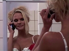 Sexy blonde fetish babe masseuse sucks and rides client cock