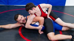 Chatty Fellow Dakota Lovell Dominates Hairy Acquaintance Eric Fuller During Wrestling Practise - Varsity Capture