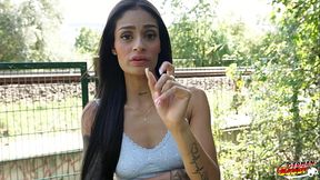 GERMAN SCOUT - Skinny Latina Girl Breiny Zoe Pick Up for no Condom Casting Fuck in Berlin