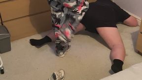 Nike Air Max ballbusting and sock ballbusting from behind