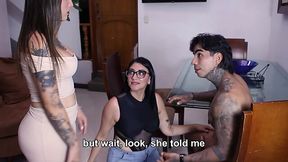 Latina girl caught her bf cheating with her stepmom and joined them for FFM