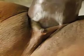 Husband helping and filming his wife with BBC