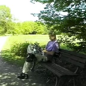 A thick German woman pleasing her man on a picnic