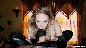 Dominant male stuffed girl's mouth with Big Cock and fucked her Vag in POV