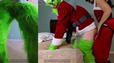 Masked MILF pegs her Grinch husband until he leaks