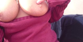 Flashing ass pussy and tits, with my tits out i caress my boobs and pulling my panties aside
