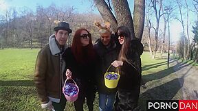 Easter Bunny Porno Dan Leads Katy Rose And Mia Trejsi To A Creampie Orgy!