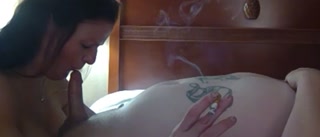 Stupid In the Throat - Slow SMOKING Blowjob,  MILF tries Anal, Doggy style Spray Cum Shot