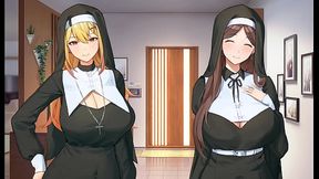 Cute Summer Day Turns Steamy as Three Nuns Tempt Fate in Hentai Fantasy