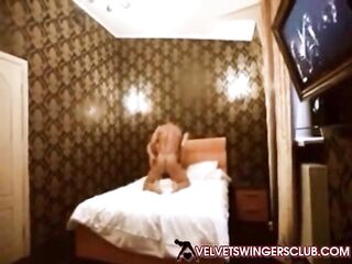 Velvet Swingers Club Married couple having 3-some POV