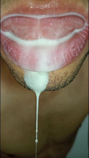 Cum in My Mouth, Play with Your Cum and Swallow It, Sexy Naughty Femboy Trans