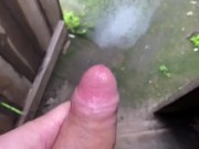 student in the morning in the toilet jerking off a big dick a lot of cum