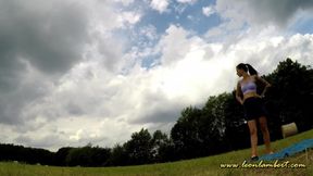 Watch this hot chick in a short skirt get wild in public with her upskirt adventure!