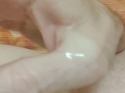 Big load after being released from the chastity cage.