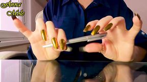 Tapping Nails Golden Nails