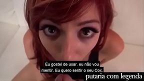 Ruiva gostosa foi em teste n&atilde_o se aguentou e fez um boquete gostoso - Lauren Philips - Putaria com Legenda